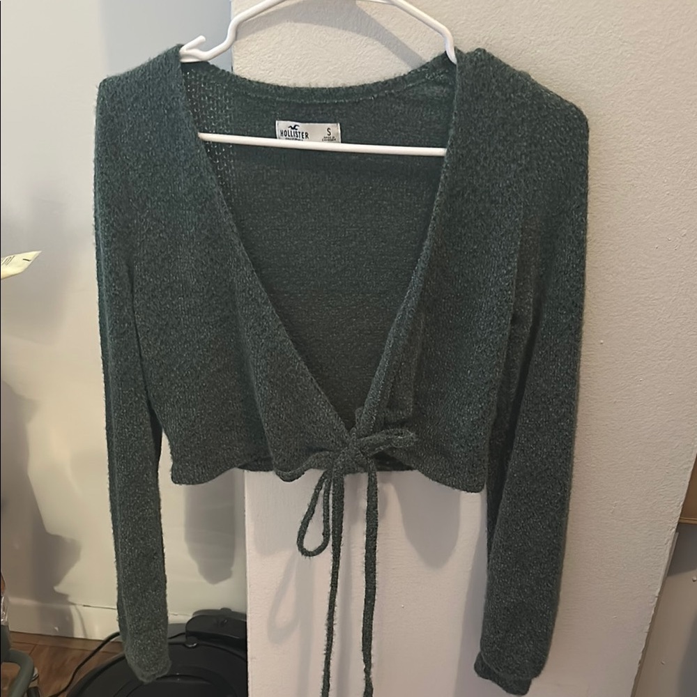 Hollister Green Tie-Front Cardigan